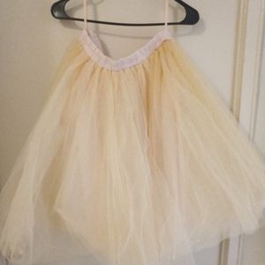Knee length champagne colored tulle skirt